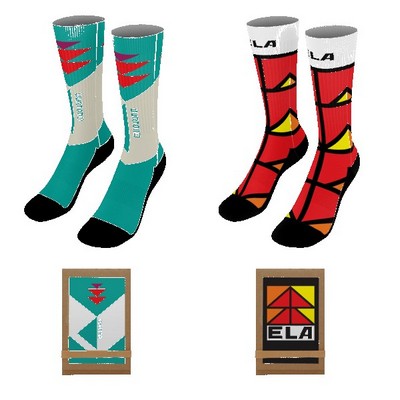 19" Dye-Sublimated Socks (Pair) with Trifold Packaging