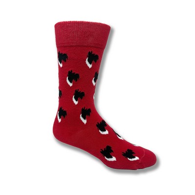 Made in the USA Dress Socks w/All Over Knit-In Logo