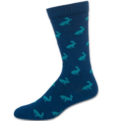 Made in the USA Dress Socks w/All Over Knit-In Logo